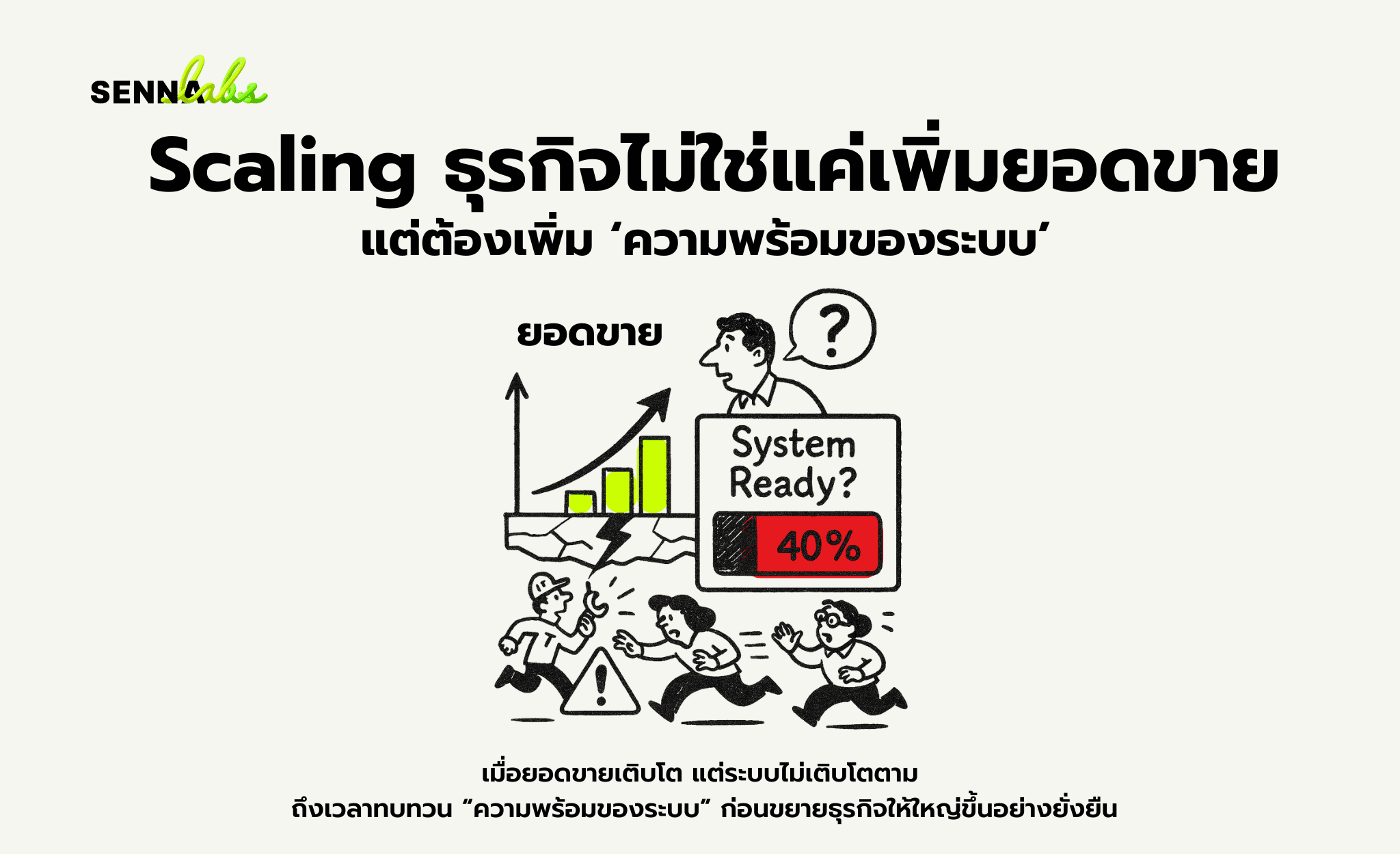 Scaling ธุรกิจไม่ใช่แค่เพิ่มยอดขาย แต่ต้องเพิ่ม ‘ความพร้อมของระบบ’